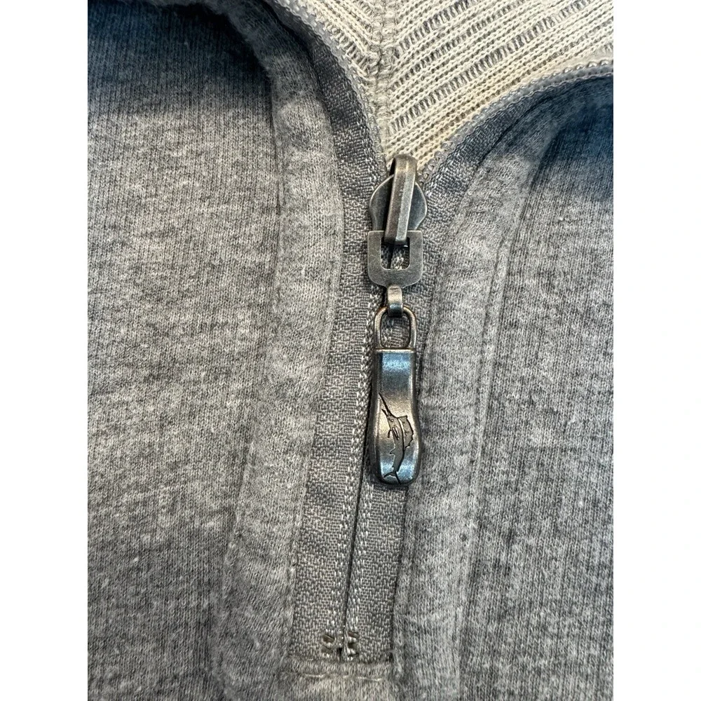 Tommy Bahama Reversible Sweater Mens XL Gray/stripe Quarter Zip Pullover Outdoor
